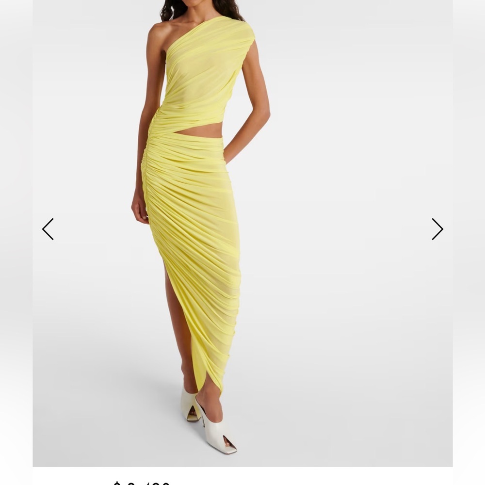 ALAÏA Ruched Cutout Jersey Gown | Jaune Clair Yellow | Size 40 (US 8) | NWT